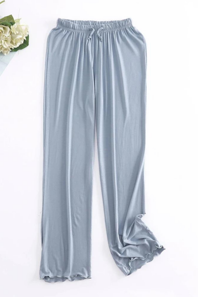 Women's Long Pants Ruffled Plain High Stretch Trousers Sexy Casual