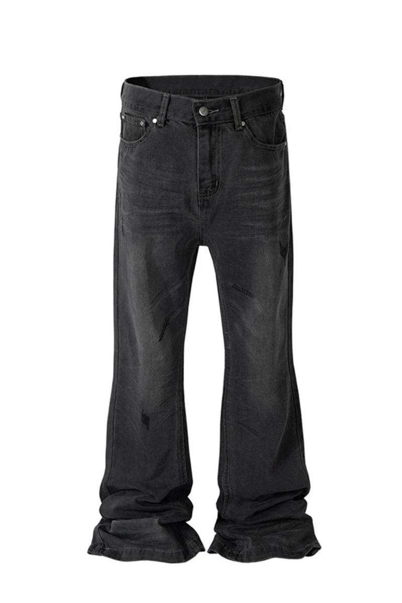 Men's Black Slim Flared Jeans Designer Jeans Trousers Male Denim Pants