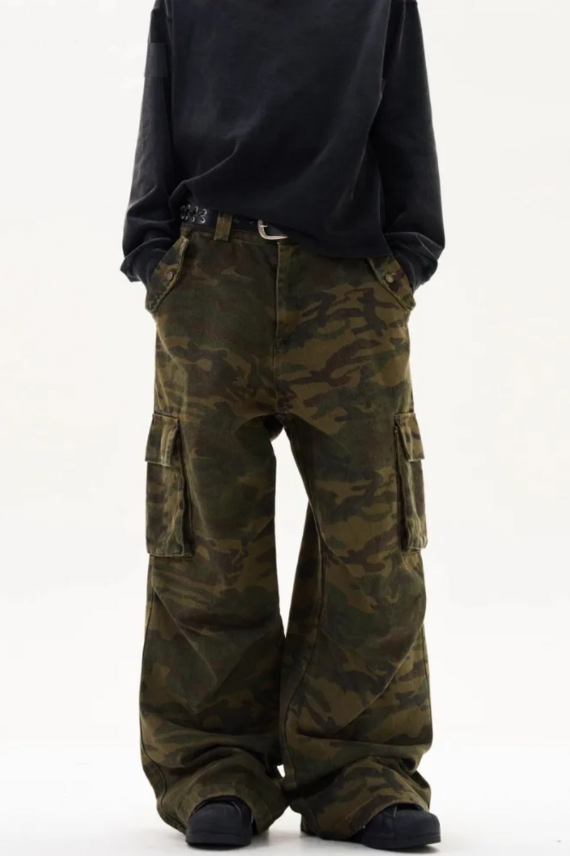 Retro Multi-pocket Camouflage Cargo Pants Men's and Women's Tactical Pants