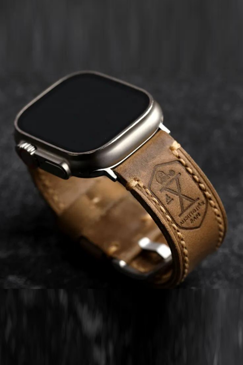 Handmade First Layer Leather German Leather Adapted For Apple Watch 8 Ultra 7SE Retro