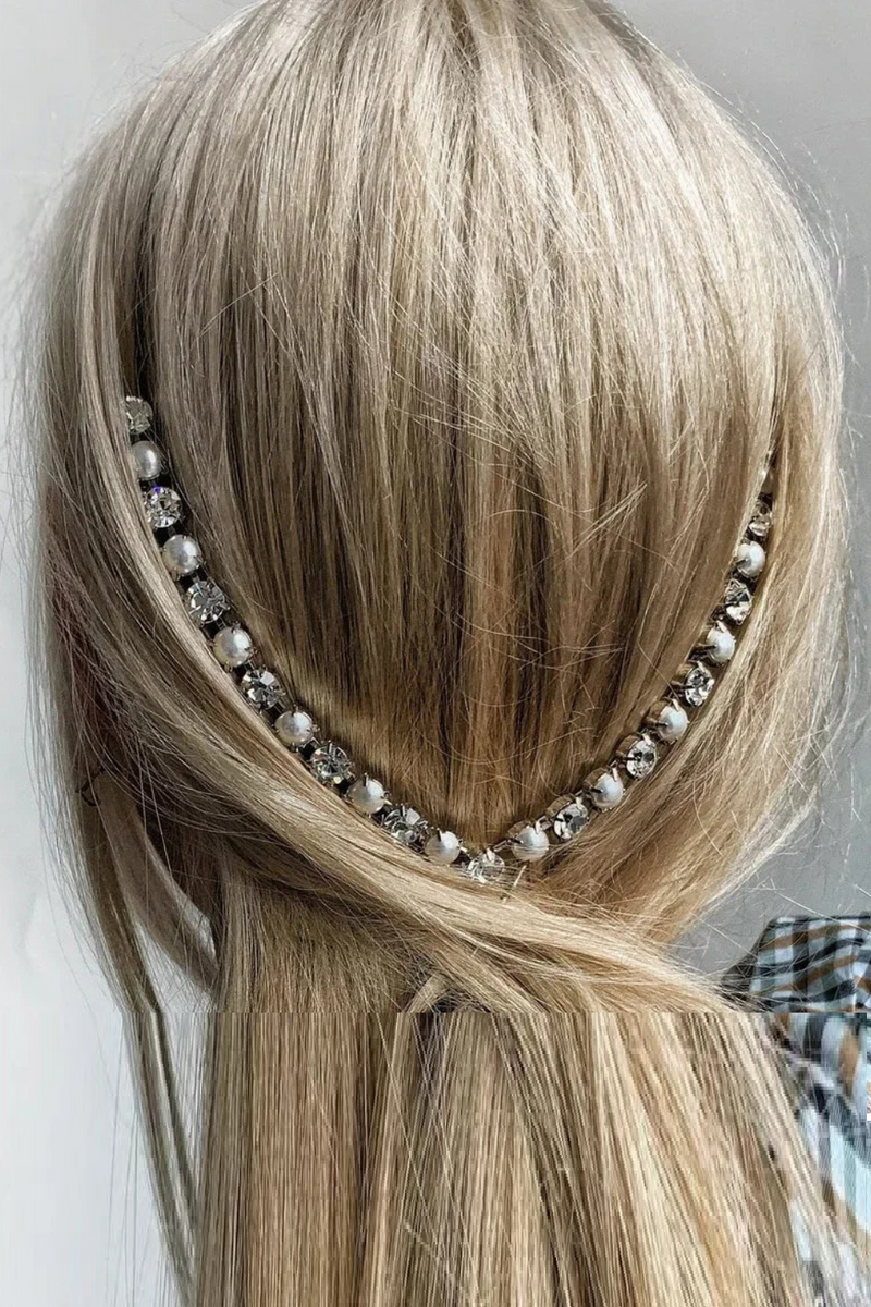 Luxury Crystal Pearl Hair Comb V Shape Wedding Accessories Elegant Bridal Hair Combs Jewelry for Women