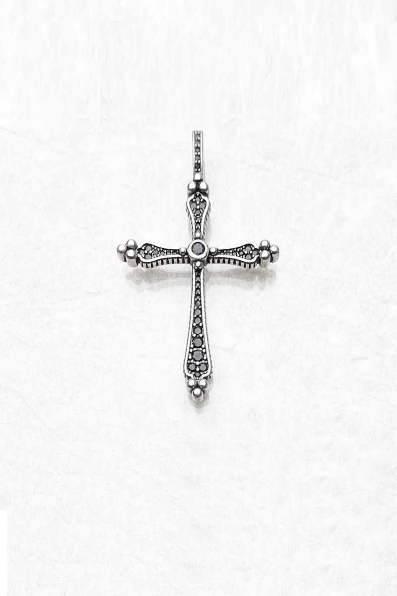 Pendant Black Royalty Cross Real 925 Sterling Silver Jewelry Accessories Gift For Woman Men