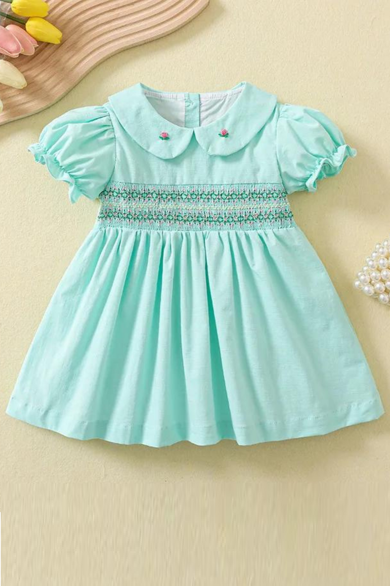 Baby Girls Party Dresses With Smocking Toddler Girl Cotton Dress Children Summer Clothing