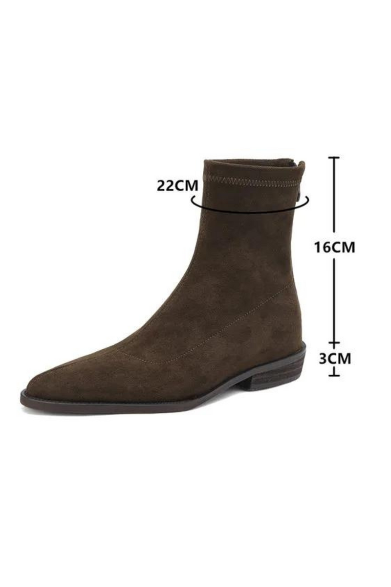 Women Ankle Boots Stretch Boots Casual Flock Boots