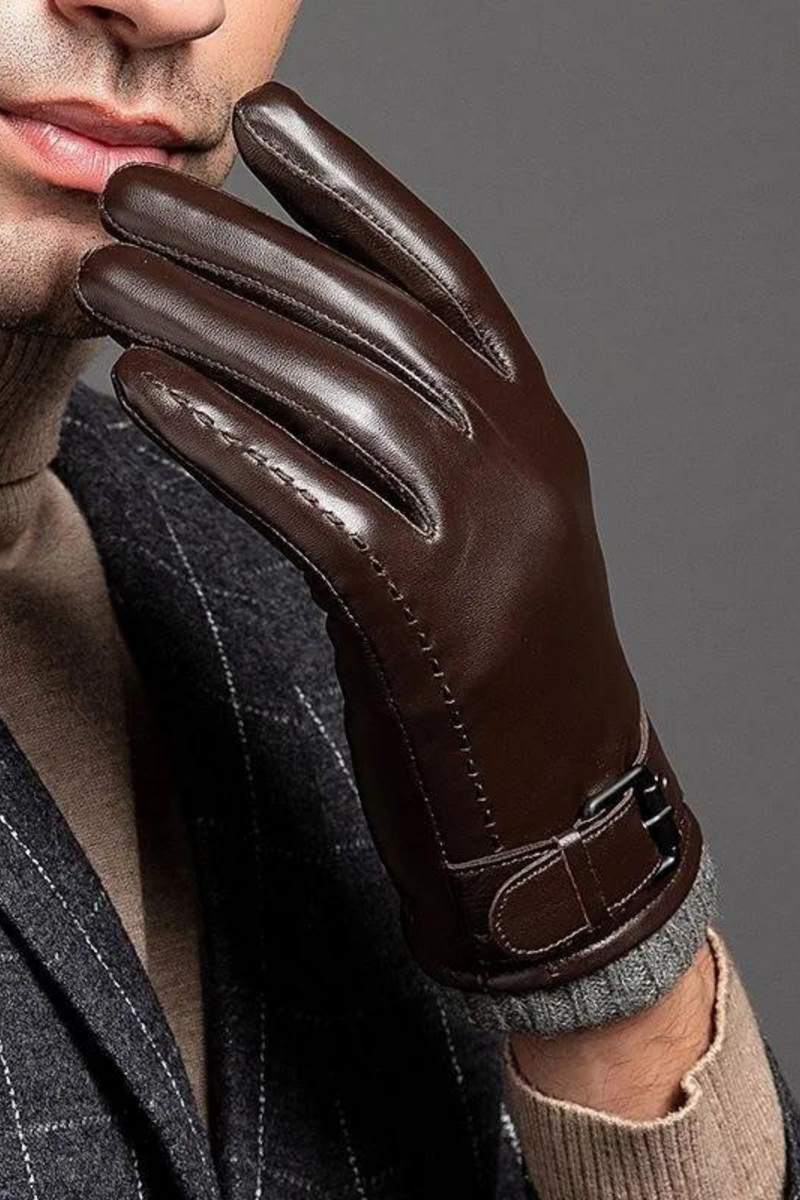 Genuine Leather Gloves For Men Male Winter Warm Windproof Mittens Motorcycle Men's Gloves