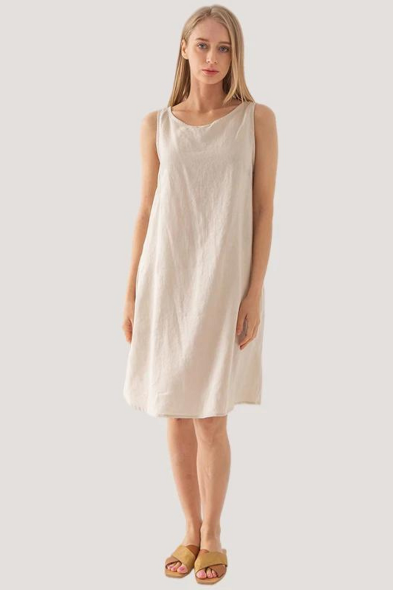 Linen Women Dress Loose Sleeveless Elegant Dresses For Women Sundress