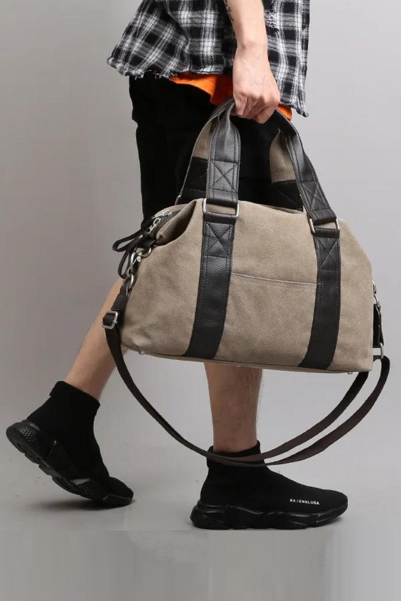 Retro canvas handbag for men's travel shoulder bag luggage bag casual crossbody bag