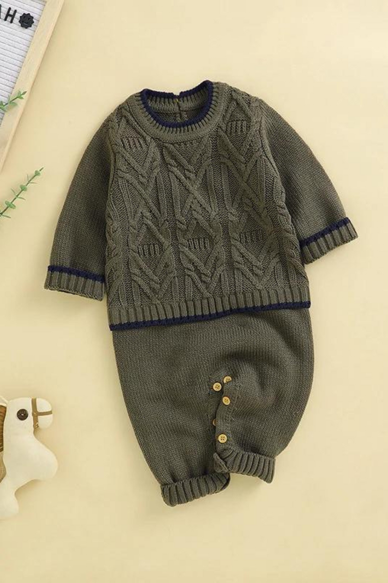 Baby Boys Girls Cotton Knitted Rompers Long Sleeve Autumn Boys Jumpsuit Toddler Infant Kid Baby Clothes