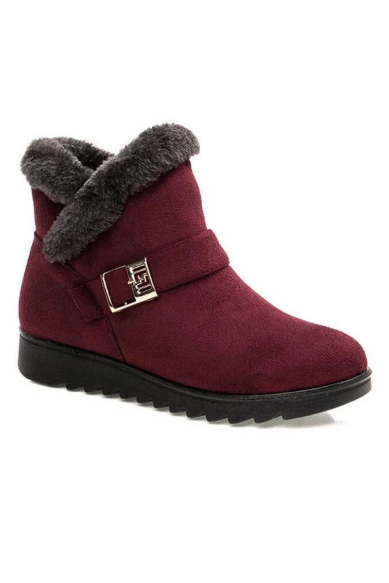 Warm snow boots short fur plush winter ankle shoes women