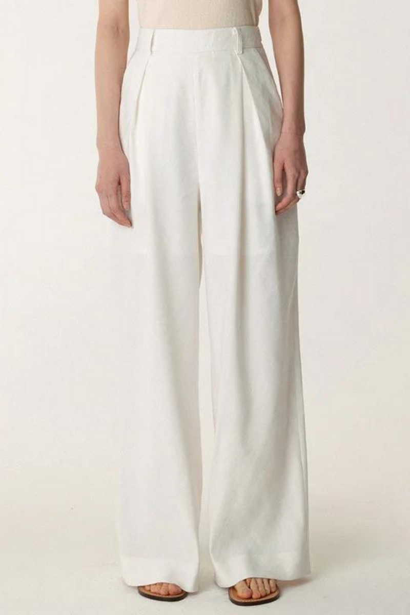 Summer Ladies High Waist Drape Casual Linen Wide Leg Straight Leg Pants