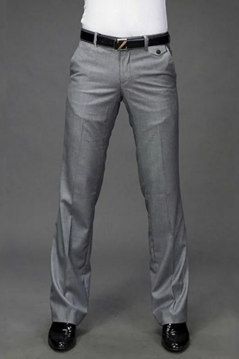 Micro horn trousers Male Straight wide leg Suit pants British Casual Men Men's trousers