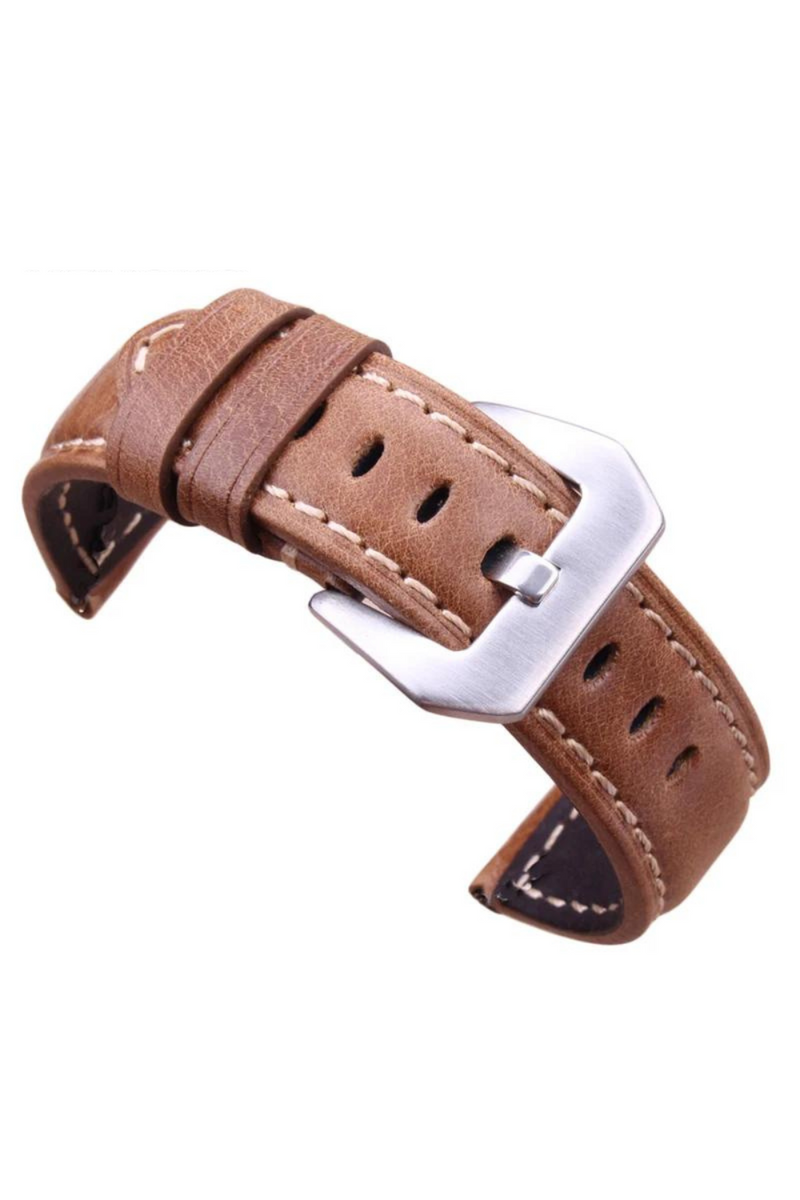 Watchbands Retro Genuine Leather Brown Men Soft Watch Band Strap Metal Pin Buckle