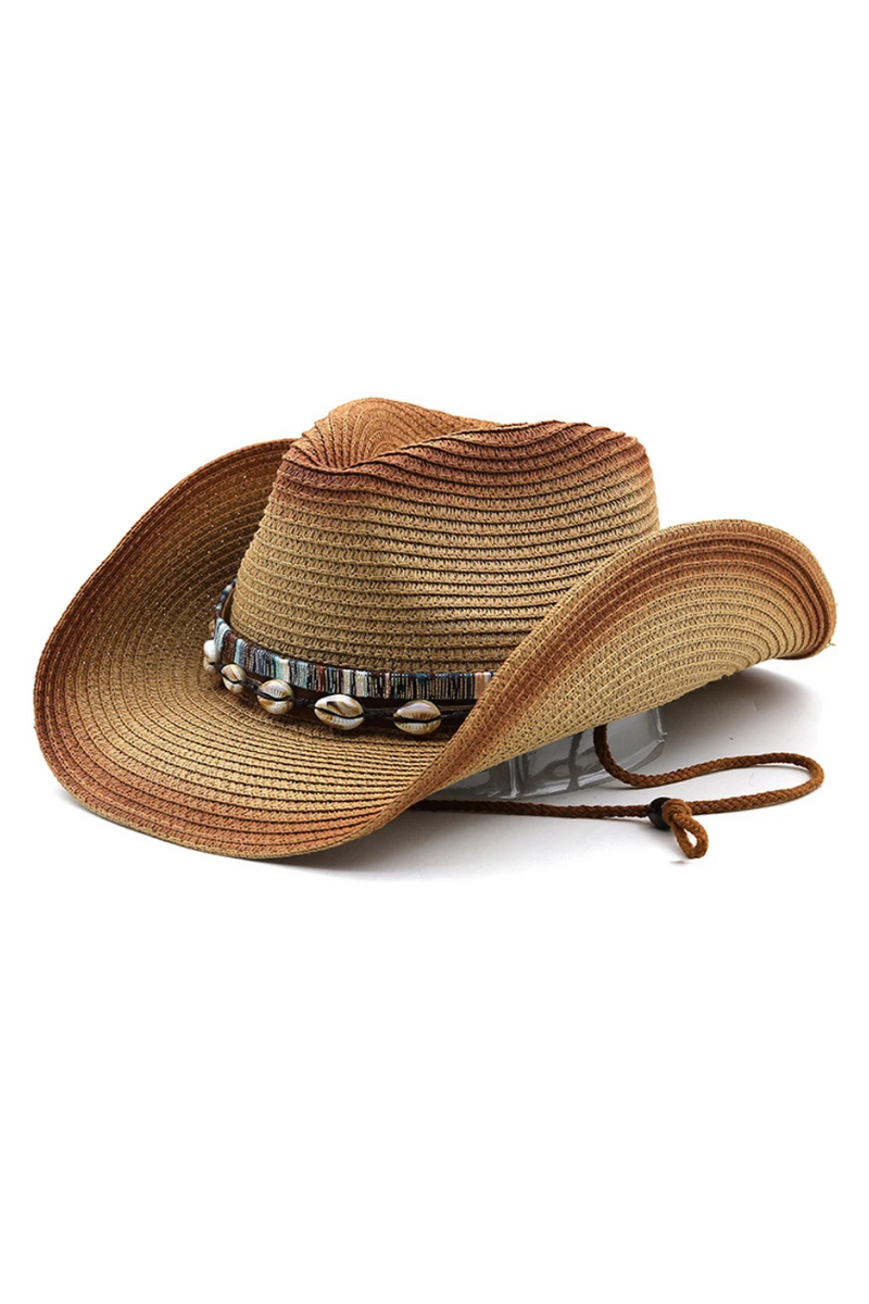 Hat Men's Sun Hat Wide Brim Fedora Hat Belt Decorate Beach Straw Hat for Men