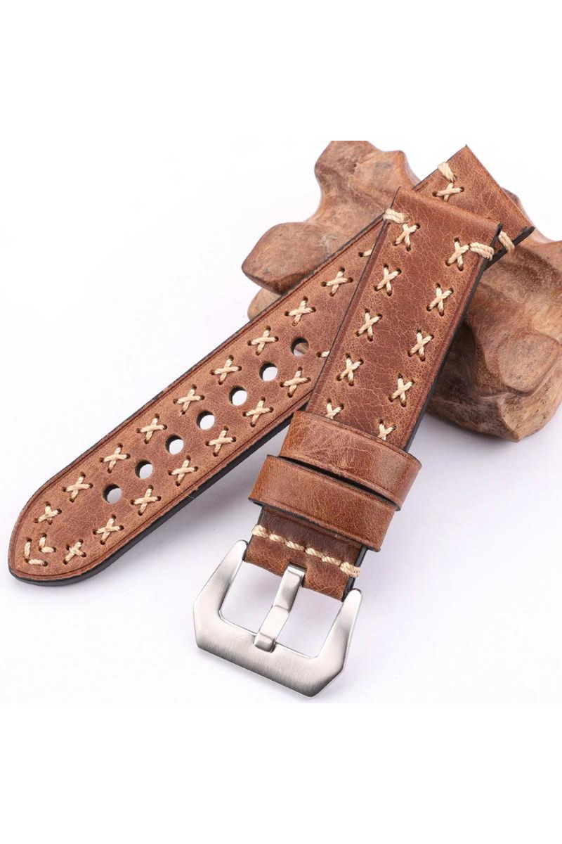 Watchbands Men Watch Band Genuine Leather Thick Watch Strap Belt Stainless Steel Buckle Accessories