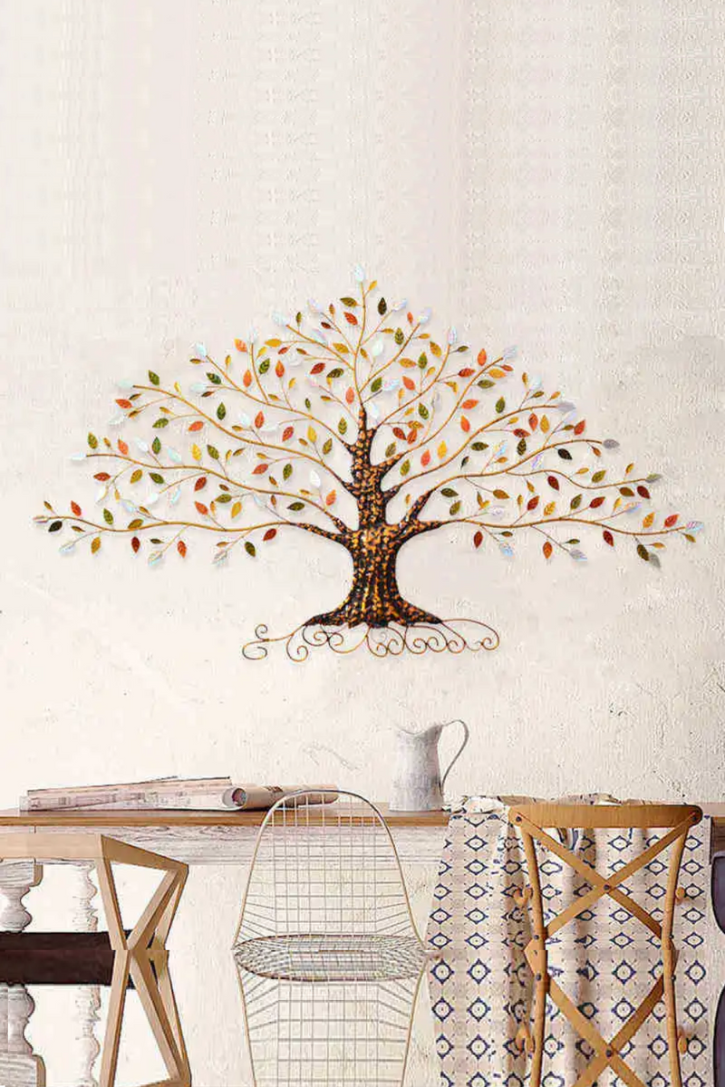 Retro Iron Rich Lucky Tree Wall Decoration Home Decor Living Room  Accessories Art