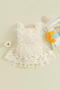 Baby Girl Romper Princess Lace Tulle Ruffle Jumpsuit Playsuit Sunsuit Birthday Clothing Summer