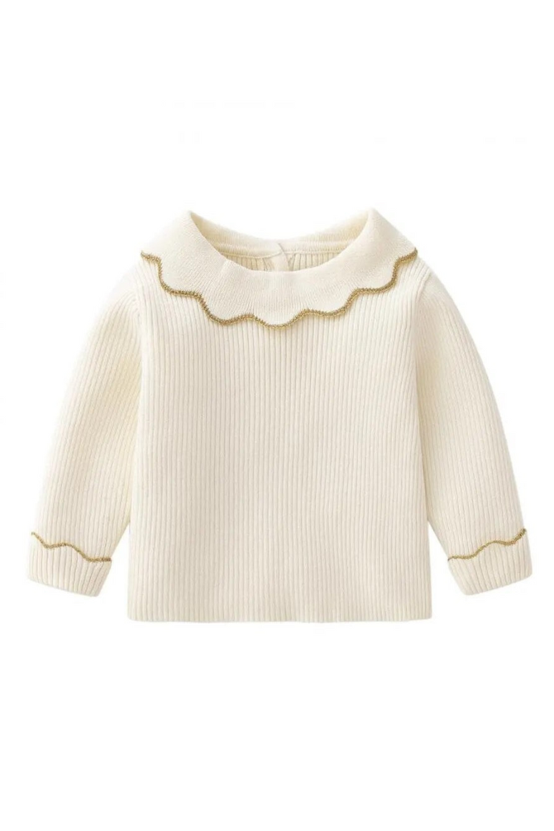 Baby Girls Pullover Sweater for Autumn Winter Kids Elegant Plain All-match Knitted Children Casual Knitwear