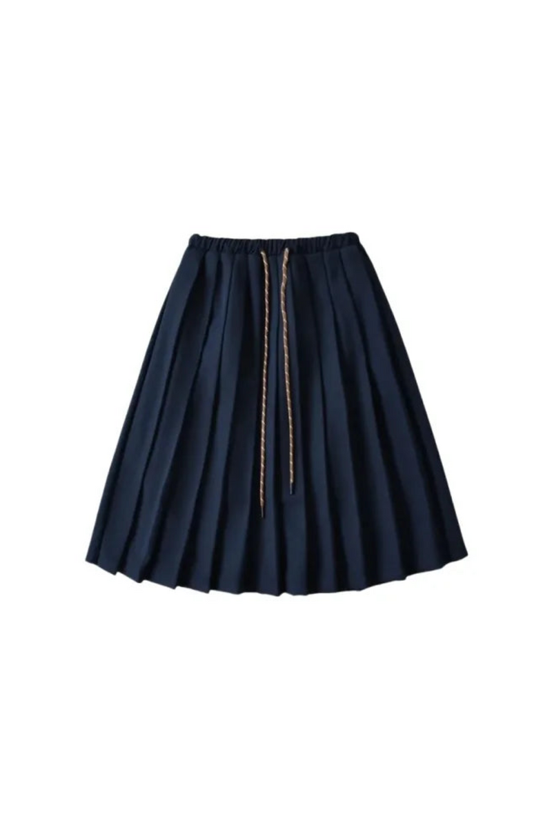 Women Drawstring  Pleated Batavia Midi Skirt