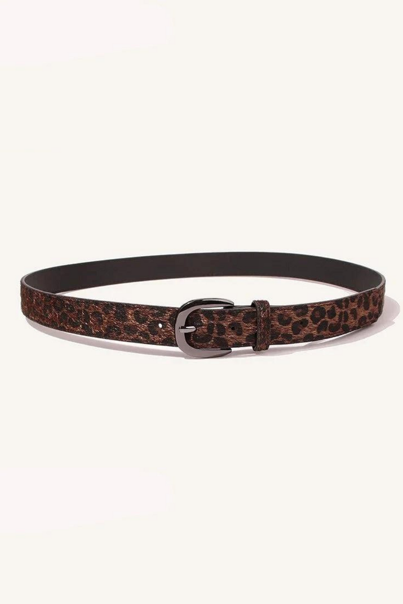 Leopard Simple Style For Women Pin Buckle Belt