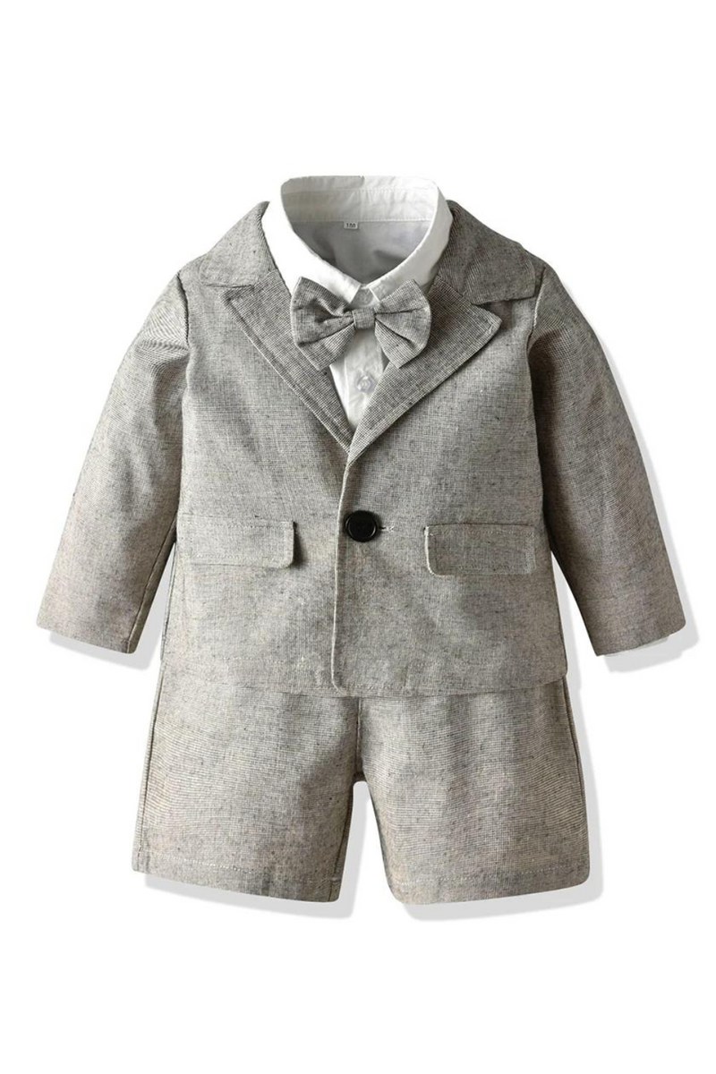 Boys Clothing Set Suit Outerwear Cotton Long Sleeve Jacket Shirt Pants  Coat Outfits Little Gentleman Costume