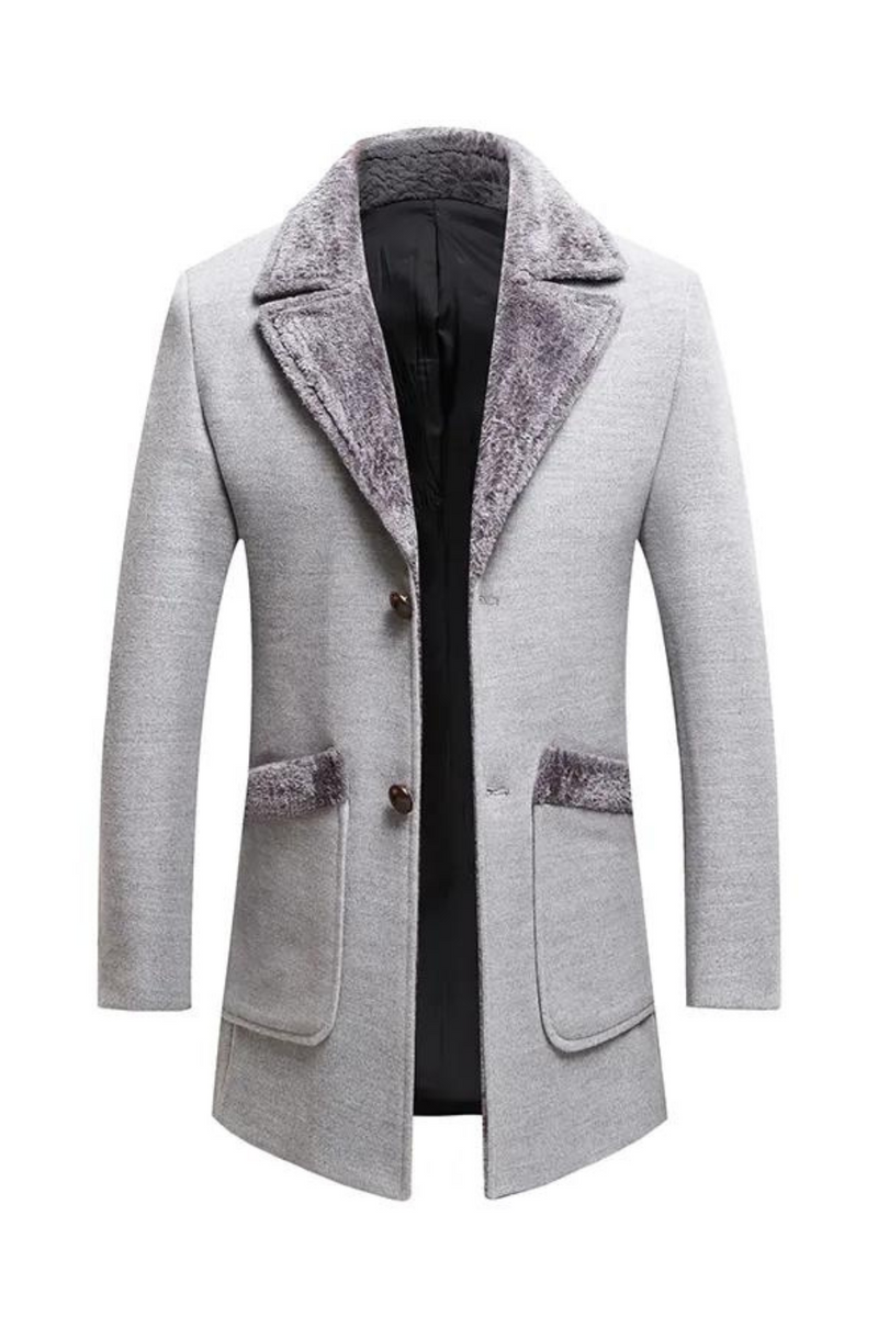 Winter High-end Boutique Thickened Warm Men's Casual Business Woolen Coat Male Slim Long Jacket