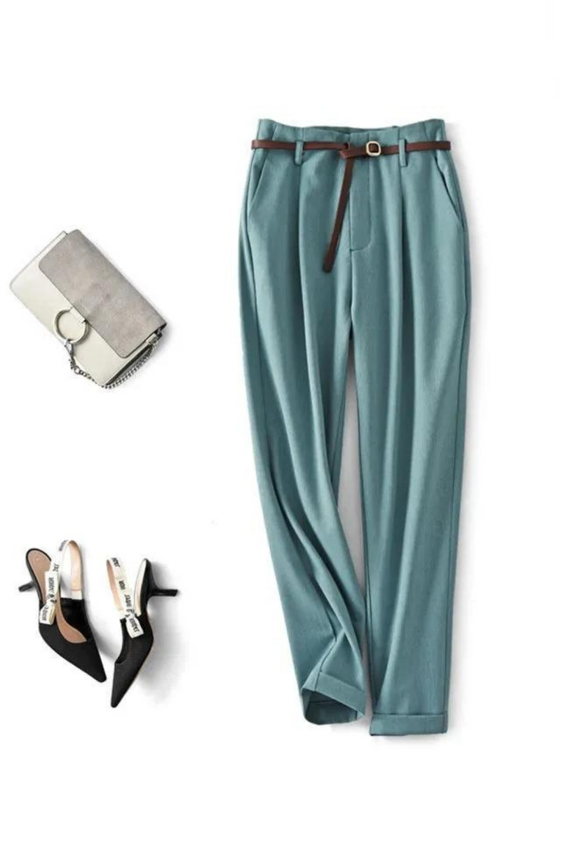 Solid Casual Straight Wide-Leg Women Pants With Belt Pants For Women Spring Summer