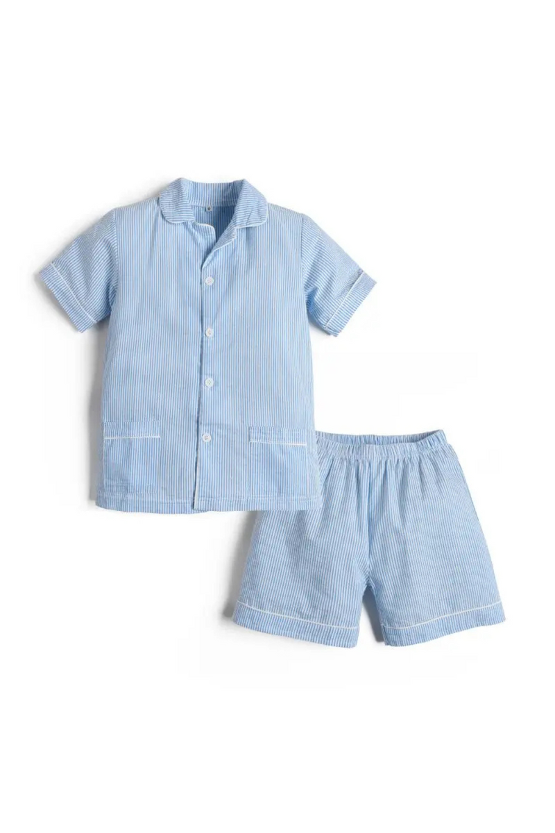 Boys Pajamas Set Summer Baby Boy Plaid Sleep Suit Children Sleepwear Sleep Wear