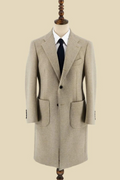 Classic Solid England Style Woolen Overcoat Men's Thick Plus Single-Breasted Long Coat Casual Winter Warm Jacket