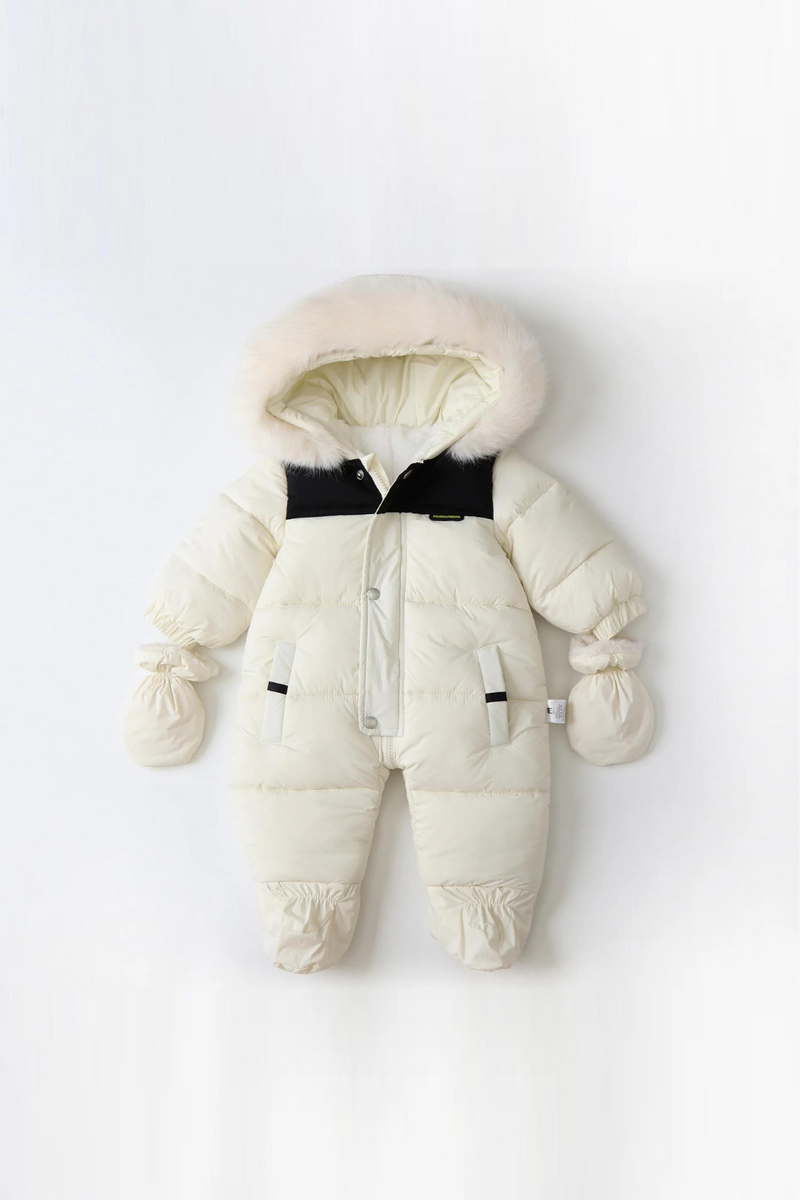 Baby Boys Girls Winter Coat Romper Hooded fur Outwear Toddler Jumpsuit Outwear Jacket