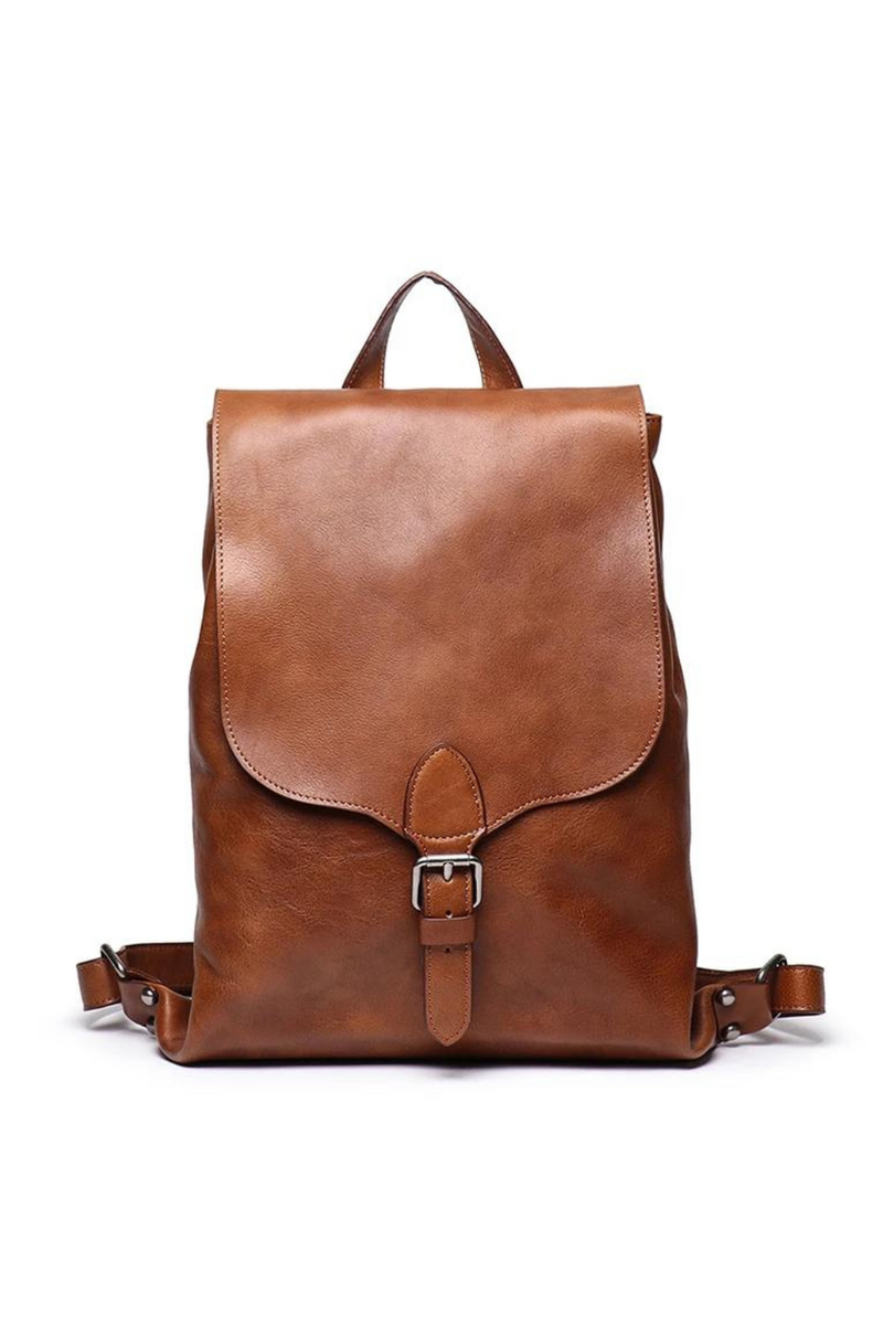 Leather Women Backpack Female Vintage Bag School Bags Men Travel Backpack 12 Inches Laptop Bag