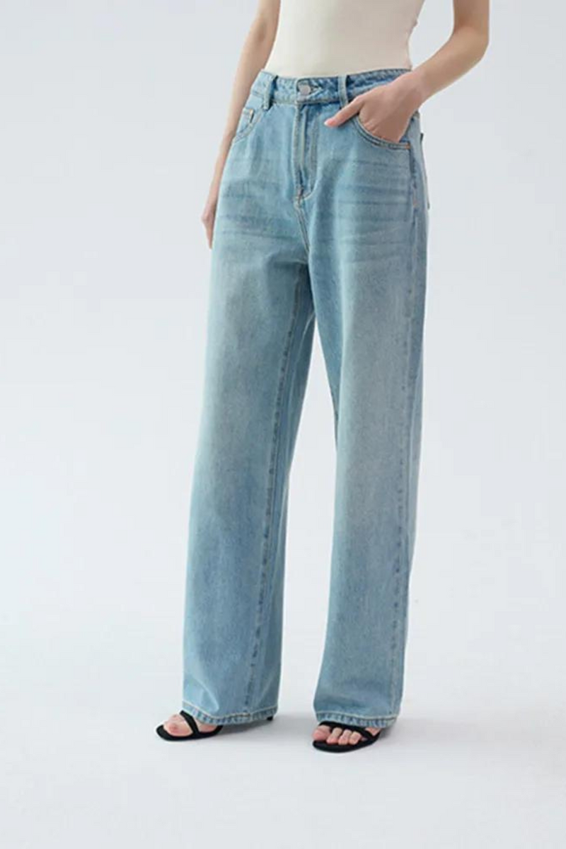 Women Wide Leg Jeans Spring Casual Female Straight Loose Denim Long Pants