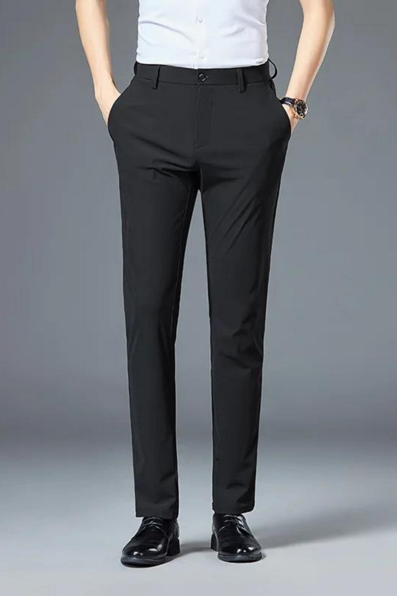 Suit Pants Men Business Smart Casual Pleated Slim Fit Trousers Streetwear