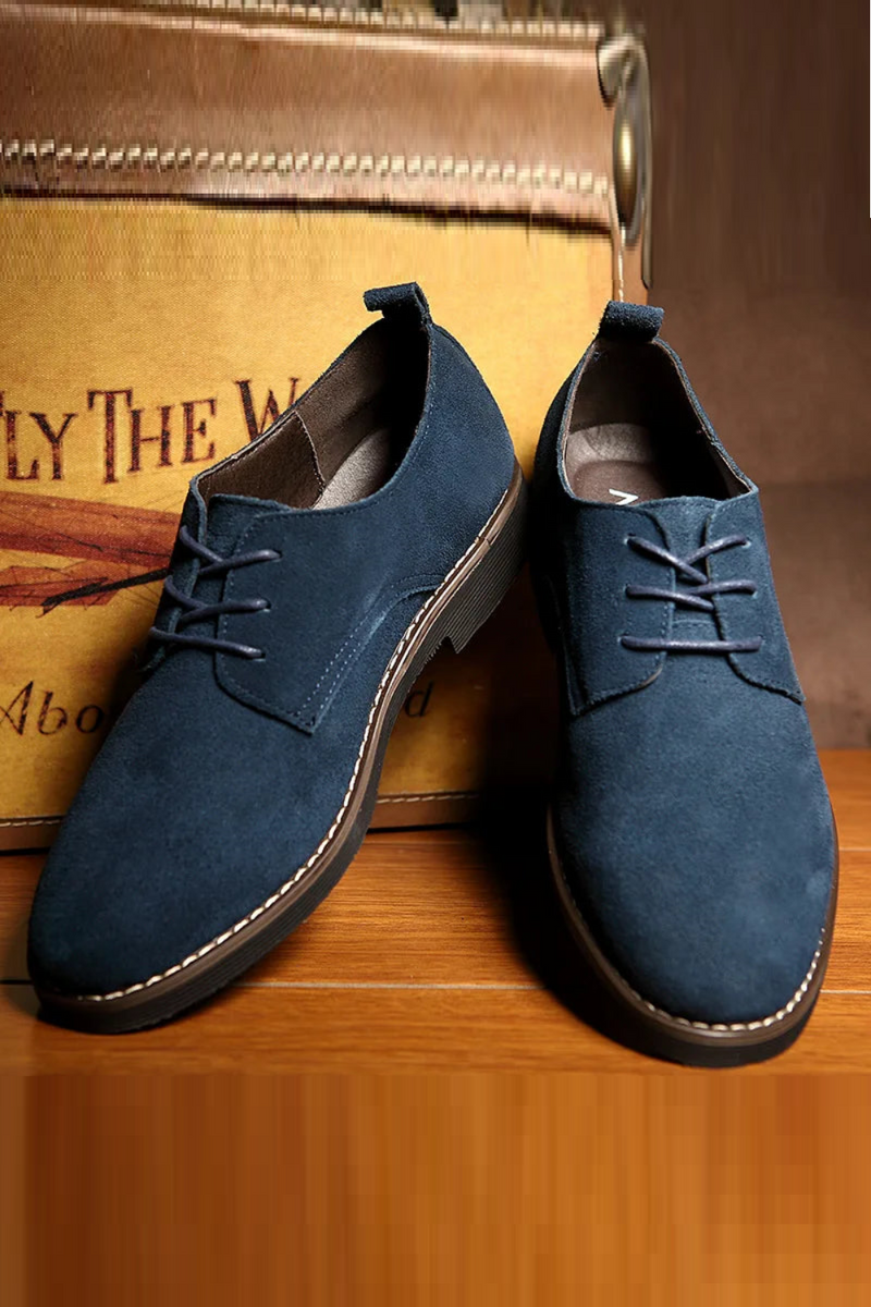 Oxford Shoes Genuine Leather Anti Slip Lace-Up Oxford Flat Men Shoes