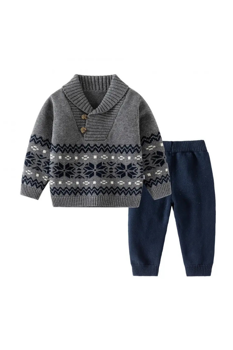 Children's Clothing Sweater Sets Baby Boy Clothes From Kids Knit Pullover Tops Pants Bottom