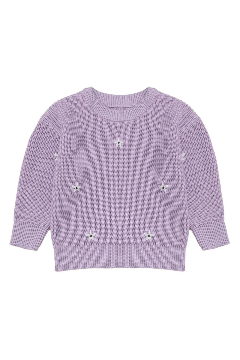 Toddler Baby Girls Knit Sweater Flower Embroidery Pullover Sweatshirt Top Kids Warm Fall Winter