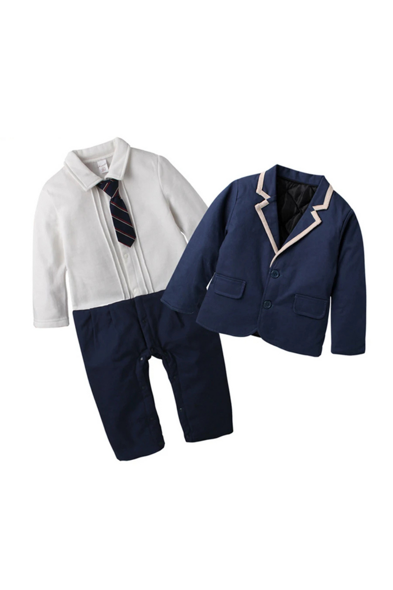 New Baby Boy Clothes Formal Kid Newborn Rompers Sets Jumpsuit  Jacket Coat 2Pcs/set