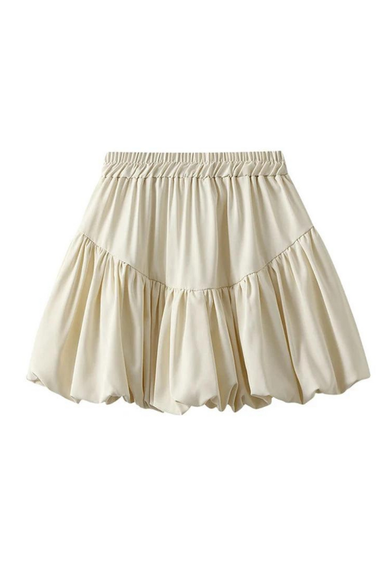 Women High Waist Princess Bud Skirt Kawaii Plain Spring Fall Mini A-line Skirts for Girls