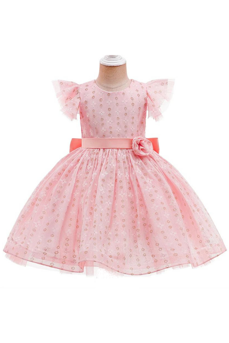 Children's Dress Spring Bowknot Flower Lovely Birthday Party Girl Princess Dress Wedding Flower Girl Dress