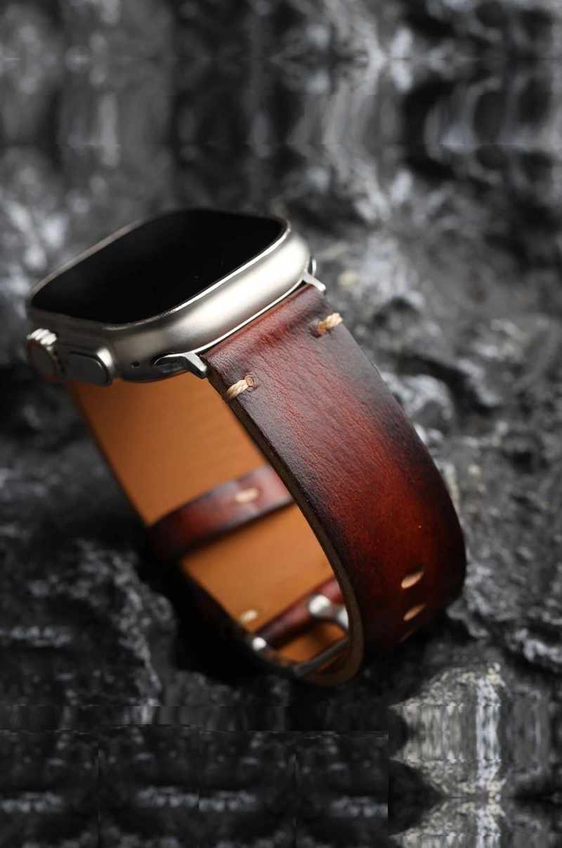 Handmade Genuine Leather Strap For iwatch Apple Watch Head Layer Thickened Bracelet 49MM 45MM 44MM Ultra2