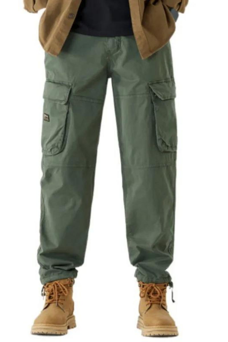 Spring Men Cotton Cargo Pants Causal Military Loose Work Overalls