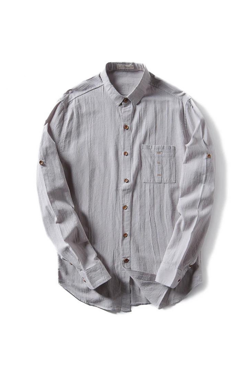 Causal Men Shirts Long Sleeves Male Linen Shirts