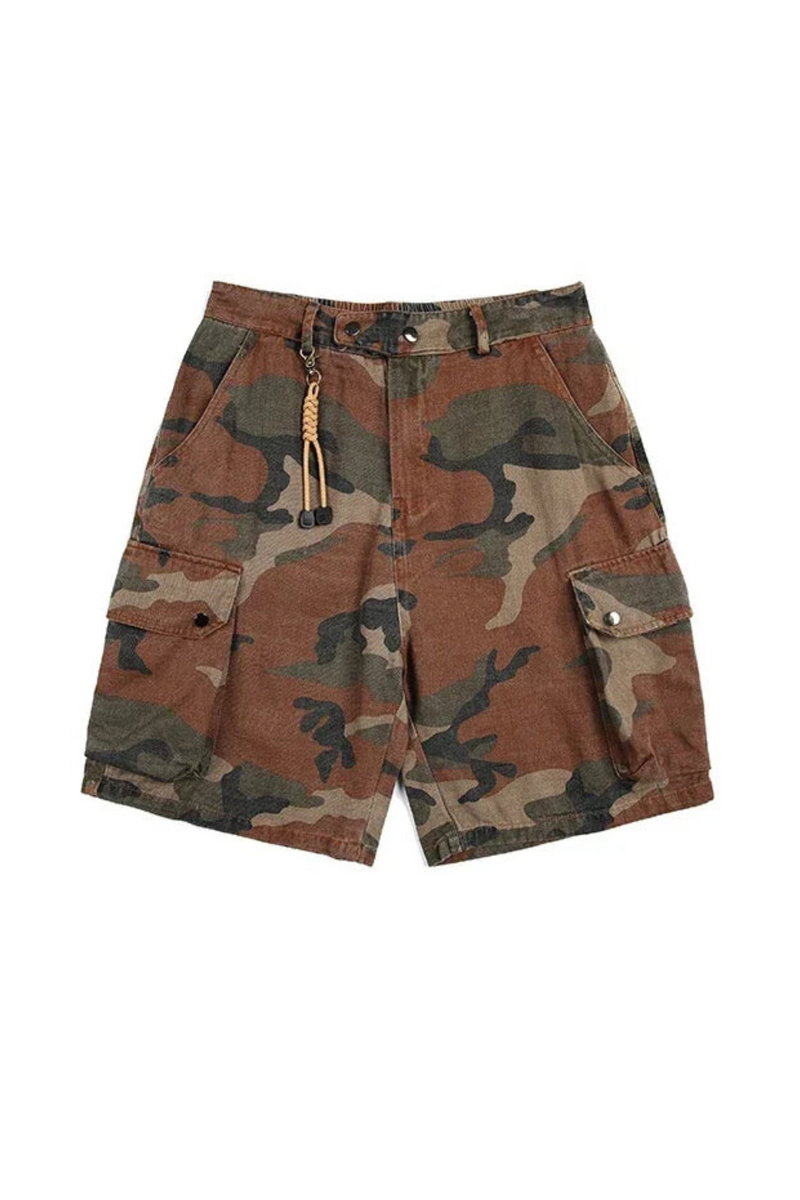 Camouflage Shorts Men Loose Casual Pendant Cargo Shorts Short Pants for Man