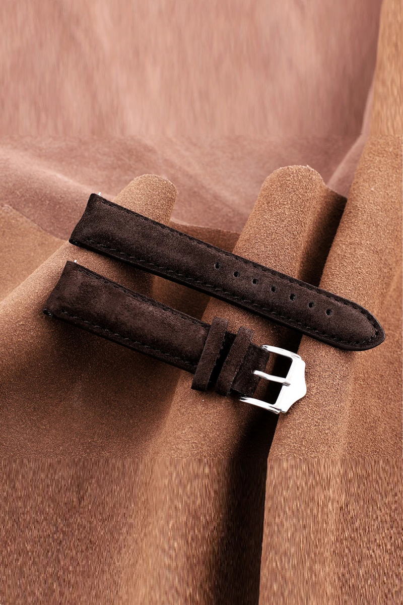 Genuine Leather Watch Strap Coffee Watch With Quick Release Watchband Wristband