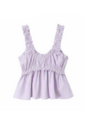 Summer Sleeveless Bow Lace Up Decorate Folds Female Slim Crop Top Women Short Tops