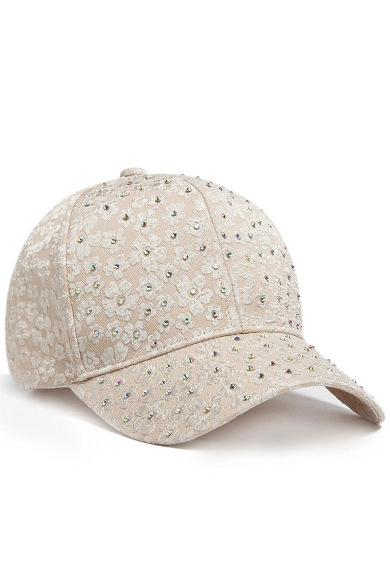 Summer Women Rhinestone Baseball Cap Flower Embroidery Hats Female Snapback