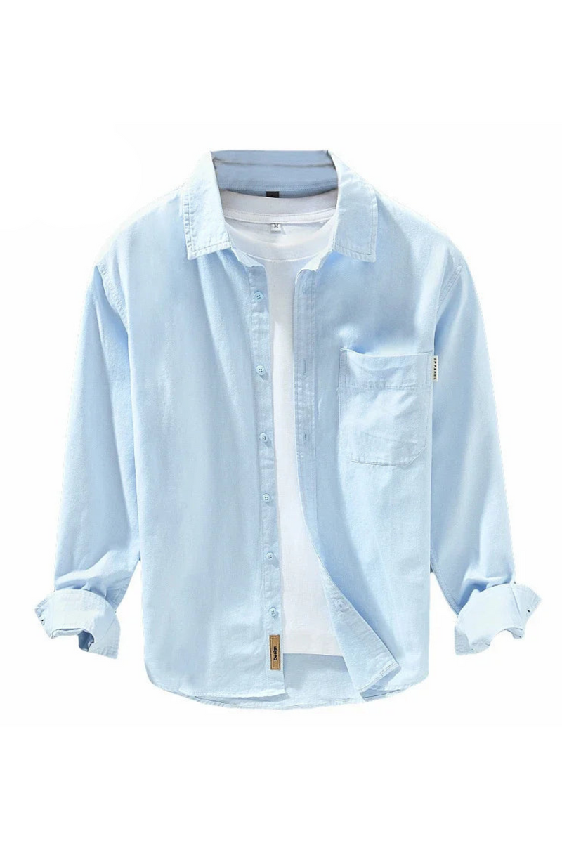 Embroidery Chic Patchwork Shirt Men Classic Business Casual Formal Top