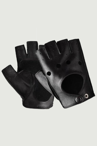 Men Genuine Leather Half Finger Cycling Mitten Summer Sunscreen Thin Section Breathable Glove