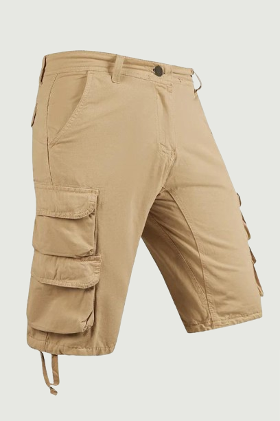 Men's Twill Cargo Shorts Below Knee Relaxed Fit Casual Multi-Pocket