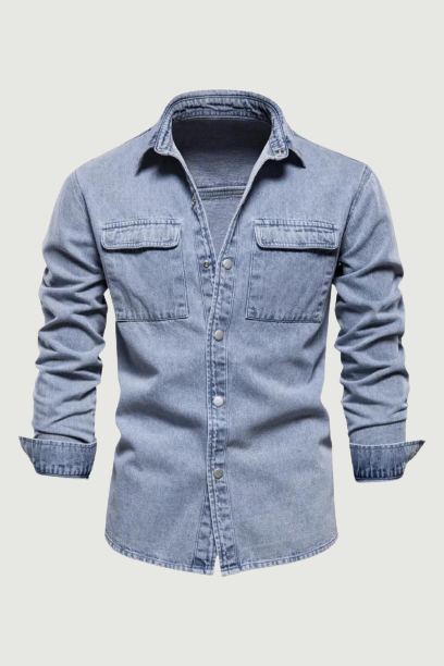 Denim Shirts Men Casual Solid Thick Long Sleeve Shirt for Men Spring  Jeans Male Shirt