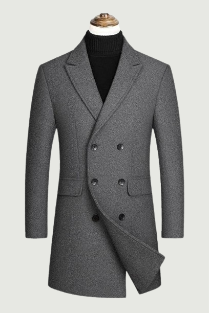 Autumn and Winter Double -breasted Men's Woolen Wool Coat Warm Trench Coat Male Casual Business Jacket